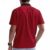 voordelige Klassieke polo voor heren-Voor heren Polo met kwartrits Golfshirt Dagelijks Feestdagen Kwart ritssluiting Korte mouw Modieus Basic Kleurenblok Lapwerk Zomer Lente Normale pasvorm Licht Blauw Zwart Wit Wijn Marineblauw Oranje