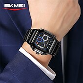 Недорогие Кварцевые часы-Часы SKMEI деловые мужские с тремя циферблатами шесть стрелок многофункциональные кварцевые часы для мужчин
