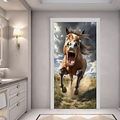 billige Dørdeksler-Morsomme dyre dekorasjoner dørdeksler hest dørtapet dørgardin dekorasjon bakgrunn innendørs/utendørs dørbanner inngangsdøren landsbygård