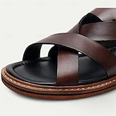 billiga Kjol sandaler-klassiska sandaler med korsband för män i premiumläder, eleganta och bekväma för dagligt bruk och vardagsutflykter
