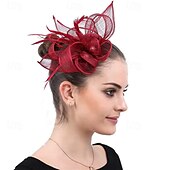 abordables Tocados-Tocados Lino Artificial Plumas Boda Fiesta de Noche Elegante Boda Con Pluma Celada Sombreros