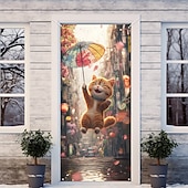 billiga Dörröverdrag-Rolig djur dansande dörrdekorationer dörröverdrag dörrgobeläng dörrgardin dekoration bakgrund inomhus/utomhus dörrbanner för främre dörr bondgård