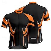 abordables Maillots Hombre-Hombre Maillot de Ciclismo Geométrico Manga Corta Bicicleta Camiseta Maillot con 3 bolsillos traseros MTB Bicicleta Montaña Secado rápido Diseño Anatómico Capilaridad Transpirable Deportes Amarillo