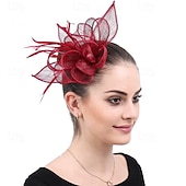 abordables Tocados-Tocados Lino Artificial Plumas Boda Fiesta de Noche Elegante Boda Con Pluma Celada Sombreros