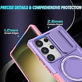 お買い得  サムスン用ケース-Samsung Galaxy S24 Ultra Plus S24 FE S23 Ultra Plus S22 Plus Ultra用電話ケーススタンドホルダー付きマグネットサポートワイヤレス充電レトロPC