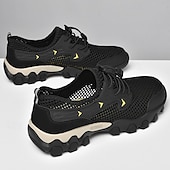 baratos Ténis para Homem-Homens Tênis Tênis Anfíbio Pele PU Com Transparência Respirável Confortável Antiderrapante Com Cadarço Preto Azul Cinzento Verão Primavera