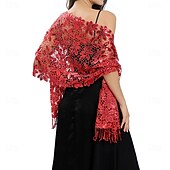abordables enveloppes d&#039;invité de mariage-Écharpe Femme Élégant Sans manches Polyester Boléros de Mariage Avec Gland Pour Soirée Printemps &amp; Été