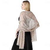 levne Šály a šátky-Retro Řvoucí 20s 20. léta 20. století šátek Wrap Přehozy přes ramena Velký Gatsby Buben dívka Třásně Pevná barva Dámské Karneval Svatební Večerní oslava Plesová maškaráda Dospělé Šátek