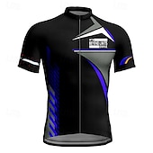 abordables Maillots pour hommes-Homme Maillot de cyclisme Géométrique Manche Courte Cyclisme T-shirt Maillot avec 3 poches arrière VTT Vélo tout terrain Séchage Rapide Design Anatomique Évacuation de l&#039;Humidité Respirant Des sports