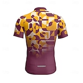 abordables Maillots pour hommes-Homme Maillot Velo Cyclisme Manche Courte Cyclisme Tee-shirt Maillot avec 3 poches arrière VTT Vélo tout terrain Respirable Séchage rapide Conception anatomique Mèche Rose foncé Pourpre foncé Rouge