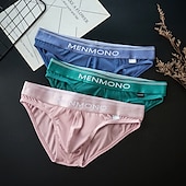 abordables Bóxer de hombre-Hombre 1 pc Bragas básicas Slip Retazos Poliéster Transpirable Suave Cómodo Refranes y citas Tiro Medio Negro Blanco