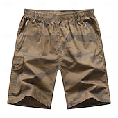 baratos Clássico-Homens Bermuda Cargo Shorts de acampamento Shorts camuflados Shorts de Trilha Cintura elástica Bolso Com Zíper Perna reta Côr Camuflagem Pavio Humido Vestível Comprimento do joelho Ao ar livre Casual