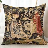 billiga Vintage stil-Vintage Medeltida Dekorativa Toss Kuddar Täcke 1PC Mjuk Fyrkantig Soffa Kuddfodral Kuddöverdrag för Sovrum Vardagsrum Soffstol