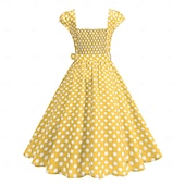 cheap Dresses-1950s Retro Vintage Rockabilly Dress Swing Dress Polka dots Fancy Dress Women's Carnival Masquerade Daily Wear Bachelorette Party Adults' Dress Homecoming Dresses