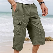 economico Vacanza-Per uomo Pantaloncini modello cargo Pantaloni modello Capri pantaloncini capri Maglia da escursione Vita elastica Multi tasca Con cintura Liscio Comfort Traspirante Polpaccio Giornaliero