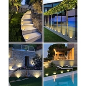 Недорогие Наземные огни-4шт 2шт 1шт 8 W Светодиоды на солнечной батарее Солнечная батарея Водонепроницаемый с функцией освещения Тёплый белый Холодный белый 1.2 V Уличное освещение двор Сад 8 Светодиодные бусины Новый год