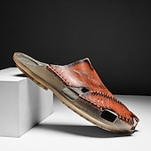 abordables Sandales décontractées-Sandales d&#039;extérieur en similicuir pour hommes avec semelle robuste et design respirant – chaussures confortables pour la randonnée et les vêtements décontractés