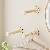 cheap Bathroom Gadgets-Suction Cup Clothes Hanger Rack, No-Drill Retractable Wall-Mounted Drying Rack for Balcony and Home Organization