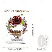 abordables Articles de fête-Cadeau de rose plate 2D pour femme, cadeau d&#039;anniversaire de femme, cadeau de rose pour maman, imitation de rose en cristal, rose éternelle, meilleure amie de la femme, petite amie, pas besoin