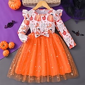 economico Vestiti casual-Bambino Da ragazza Vestito Farfalla Coniglietto Manica lunga Esterno Informale Di tendenza stile sveglio Poliestere Al ginocchio Abito casual Abito linea A Estate 4 anni + Rosa Viola Arancione