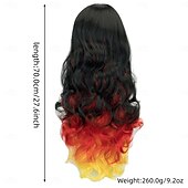 economico Parrucche di Carnevale-Parrucche sintetiche Ondulato Tessitura riccia Taglio scalato Con frangia A macchina Parrucca 28 pollici A1 A2 A3 A4 A5 Capelli sintetici Per donna Classico Comodo Colore Graduale e Sfumato