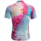 preiswerte Radtrikot Herren-Herren Radtrikot Kurzarm Fahhrad T-Shirt Trikot mit 3 Gesäßtaschen Mountainbike MTB Atmungsaktiv Schnelltrocknend Anatomisches Design Feuchtigkeitsableitend Blau Fuchsie Farbverlauf Sport Bekleidung