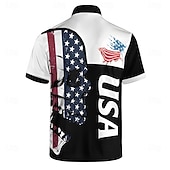  4 de julio de 2026, 250 aniversario Hombre Bandera estadounidense de los Estados Unidos Polo Manga Corta Camisas de polo Camisas con cuello Casual Exterior Escuela Ropa Cotidiana Ropa de casa