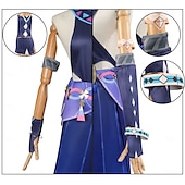 billige Anime-kostymer-Genshin Impact Cosplay Citlali Anime Cosplay kostyme Drakter Cosplay-drakter Karneval Maskerade Ytelse Fest Frakk Skjørte Hansker Til Dame Voksne
