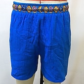 cheap Casual Shorts-Men&#039;s Shorts Summer Shorts Casual Shorts Pocket Drawstring Elastic Waist Florals Comfort Breathable Short Outdoor Vacation Ethnic Casual Royal Blue