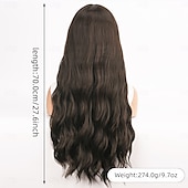 abordables Perruques Synthétiques Sans Bonnet-Perruque Synthétique Ondulé Tissage bouclé Coupe dégradée Avec frange Fabriqué à la Machine Perruque 28 pouces A1 Cheveux synthétiques Femmes Classique Confortable Dégradé de couleur Couleur mixte