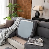 abordables Funda de sofá-1 funda de asiento elástica de líneas simples y lisas con diseño de espiga, funda de asiento de sofá de vellón polar suave de jacquard universal, fácil de limpiar &amp;Funda de sofá duradera
