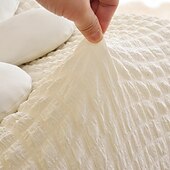 baratos Capa do sofá futon.-1pc capa elástica para sofá de chão sem braços capa para sofá preguiçoso relax seersucker capa elástica para sofá único capa de almofada para sala de estar casa