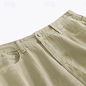 abordables Pantalons élite pour hommes-Homme Pantalon chino Boutons Avec Poches Jambe Droite Couleur Unie Longueur complète Extérieur Vacances Occasionnel Élégant Vacances Kaki clair Noir Micro-Élastique