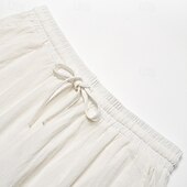 levne Retro-Pánské Kargo kalhoty Plátěné kalhoty Kalhoty Letní kalhoty Plážové kalhoty Šňůrky Elastický pas Multi kapsa Bez vzoru Pohodlné Prodyšné Plná délka Venkovní Ležérní Dovolená Módní Retro Černá Bílá
