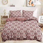 baratos 100% algodão-Conjunto de Capa de Edredom Boêmio 100% Algodão Suave e Respirável Roupa de Cama com Impressões Cobertor Leve e Durável Confortável para Todas as Estações Fácil de Cuidar