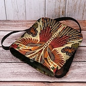 billiga Crossbodyväskor-crossbody-väska med vintage phoenix-tryck för kvinnor – boho-axelväska med justerbar rem, messenger-väska i etnisk stil för resor, shopping och vardagsbruk