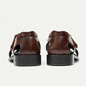 cheap Premium Leather Sandals-Luxury Men&#039;s Brown Leather Fisherman Sandals - Elegant Dress Footwear with Woven Straps