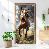 billige Dørdeksler-Morsomme dyre dekorasjoner dørdeksler hest dørtapet dørgardin dekorasjon bakgrunn innendørs/utendørs dørbanner inngangsdøren landsbygård