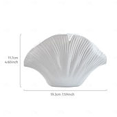 cheap Statues-Shell-Shaped Decorative Vase, Resin Material, Solid Color Home Tabletop Decor, Flower Vase for Floral Hydroponics and Table Decoration