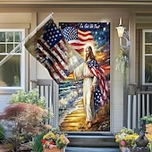 cheap Garden Flags, Banner-4th of July 1 Set Door Decorations Door Covers and Patriotic Flag American Indoor/Outdoor Patio Garden Veteran Gift