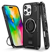Недорогие Чехлы для iPhone-телефон Кейс для Назначение iPhone 16 Про Макс Плюс Айфон 15 Про Макс Плюс iPhone 14 13 12 Pro Max Plus Кейс на заднюю панель Кольца-держатели Защита от удара Ретро ТПУ ПК