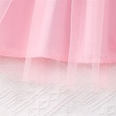 tanie Casualowe sukienki-Dzieci Dla dziewczynek Sukienka Kwiat Długi rękaw Na zewnątrz Codzienny Krawat Moda Godny podziwu Poliester Do kolan Codzienne sukienki Sukienka A line Lato 4 lata + Rumiany róż Czerwony Brązowy