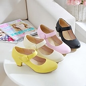 cheap Block Heels-Women&#039;s Yellow Mary Jane Shoes – Round Toe, Low Heel, Comfortable Strap Design for Parties &amp; Special Occasions