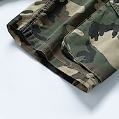 preiswerte Klassiker-Herren Cargo-Shorts Shorts mit Camouflage-Muster Shorts Sommershorts Kordelzug Elastischer Bund Mehrere Taschen Tarnung Komfort tragbar Knielang Outdoor Sport Täglich Mode Lässig Blau Khaki