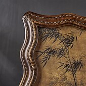 cheap Picture Frames-Curved Resin Decorative Photo Frame, Vintage Faux Walnut Art Design, Horizontal and Vertical Display, Entryway, Bedroom, Study, and Office Table Decor Photo Frame