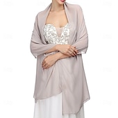 preiswerte Wraps für Hochzeitsgäste-Damenumhang Elegant Ärmellos Chiffon Hochzeit Schals Mit Unifarbe Für Party Frühling &amp; Sommer