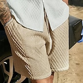 cheap Casual Shorts-Men&#039;s Summer Shorts Beach Shorts Pocket Drawstring Elastic Waist Plain Comfort Breathable Short Outdoor Vacation Sport Tattoo White Red