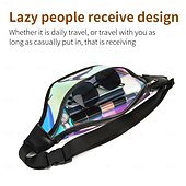 abordables stockage de bagages et de voyage-Sac banane en TPU coloré, sac de poitrine laser pour femme, sac à bandoulière de course en plein air imperméable, sac suspendu en PVC transparent