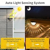 economico Applique per esterni-4 pezzi luce da parete solare impermeabile per esterni cortile giardino recinzione scala parete balcone recinzione illuminazione luce bianca luce calda radiante