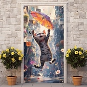 billiga Dörröverdrag-Rolig djur dansande dörrdekorationer dörröverdrag dörrgobeläng dörrgardin dekoration bakgrund inomhus/utomhus dörrbanner för främre dörr bondgård